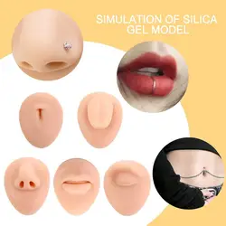 Tools Silicone Navel Silicone Nose Piercing Jewelry Tool Silicone Face Model Simulation Body Part Tattoo Puncture Practice