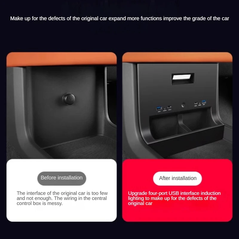 

Car Quick Charging Case Central Control Storage USB Mobile Phone Charger Accessories Parts For Li Lixiang L8 L9 2022 2023