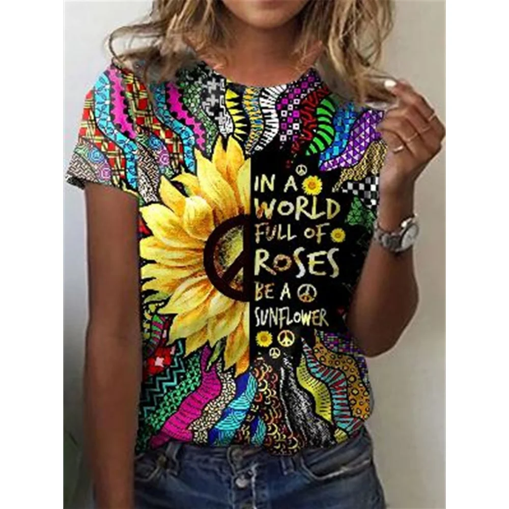 

Women's T-Shirts Cartoon Characters 3d Print Rose T-Shirt Harajuku Casual Short Sleeve Top Tee O Neck Oversized Female Clothing