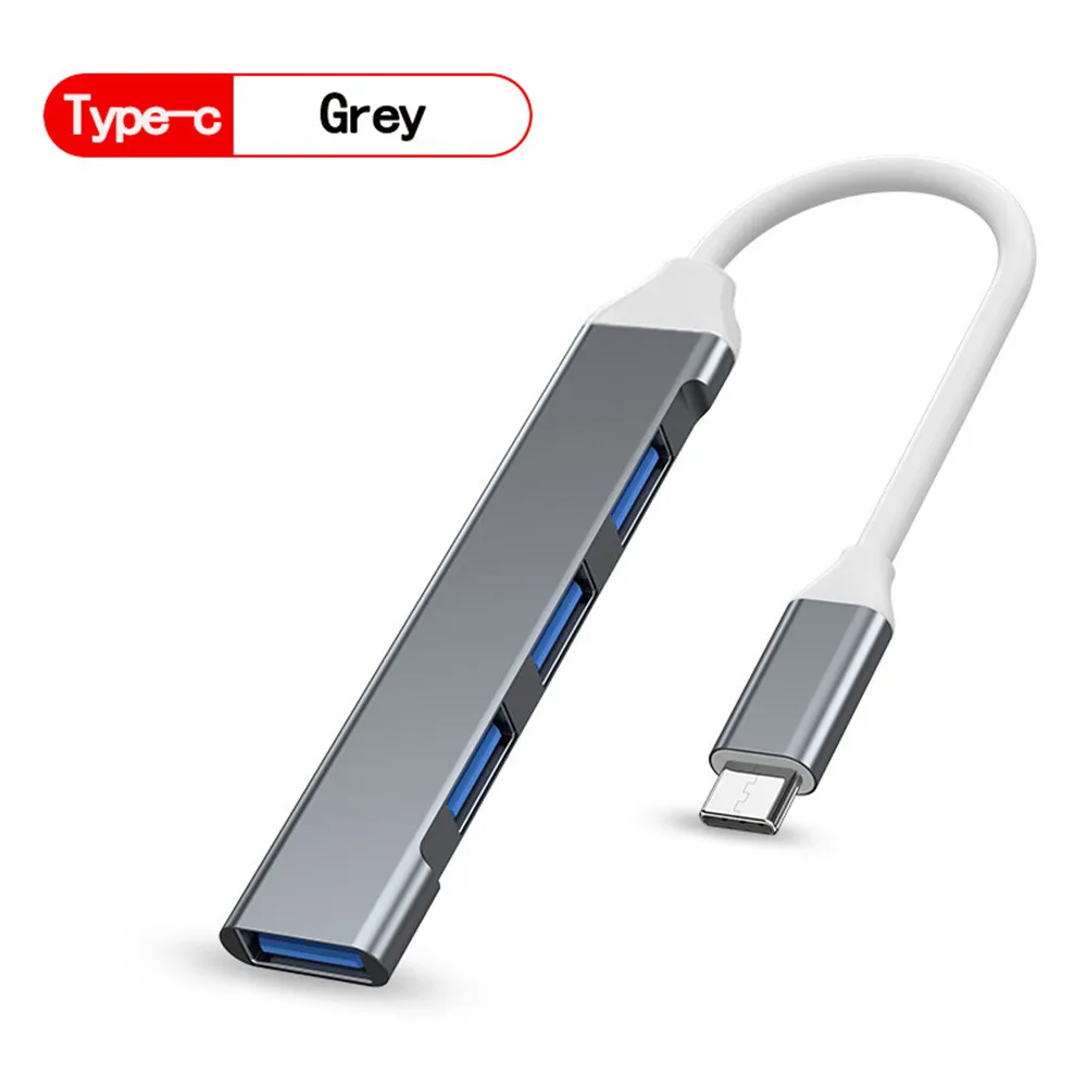 Concentrateur USB 3.0 Gris - Hub USB type c multifonctionnel 5 en