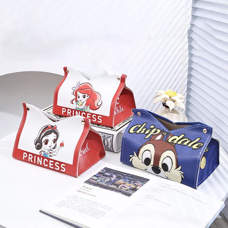 

Disney Kawaii Anima Snow White Tissue Box Cute Sweet Ariel Chip Dale Cartoon Collapsible Storage Box Lovely Gifts for Girls
