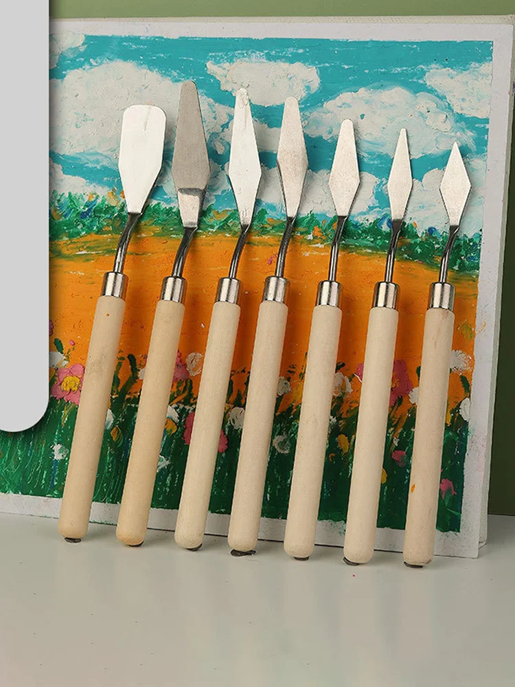 Oil Paint Knife Set - 7pcs Mini Palette  Baking Spatula for Cake Design and Clay Sculpting