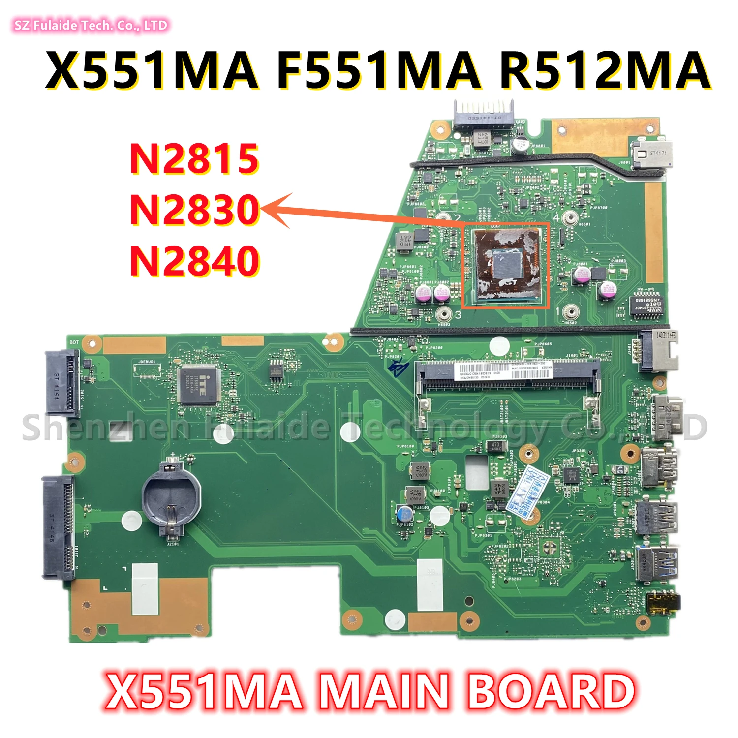 

X551MA MAIN BOARD For Asus X551MA F551MA R512MA Laotop Motherboard With N2815 N2830 N2840 CPU DDR3 100% Tested OK