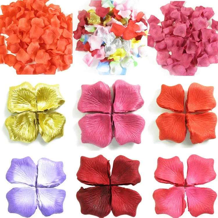 100pc Artificial Rose Petals for Decorate Wedding Dress Accessories Proposal Birthday Love Events Fake Flower Leaves