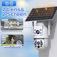 JOOAN 4K caméra de sécurité solaire sans fil extérieure double objectif caméra IP solaire PIR détection humaine Vision nocturne batterie caméra de vidéosurveillance 2