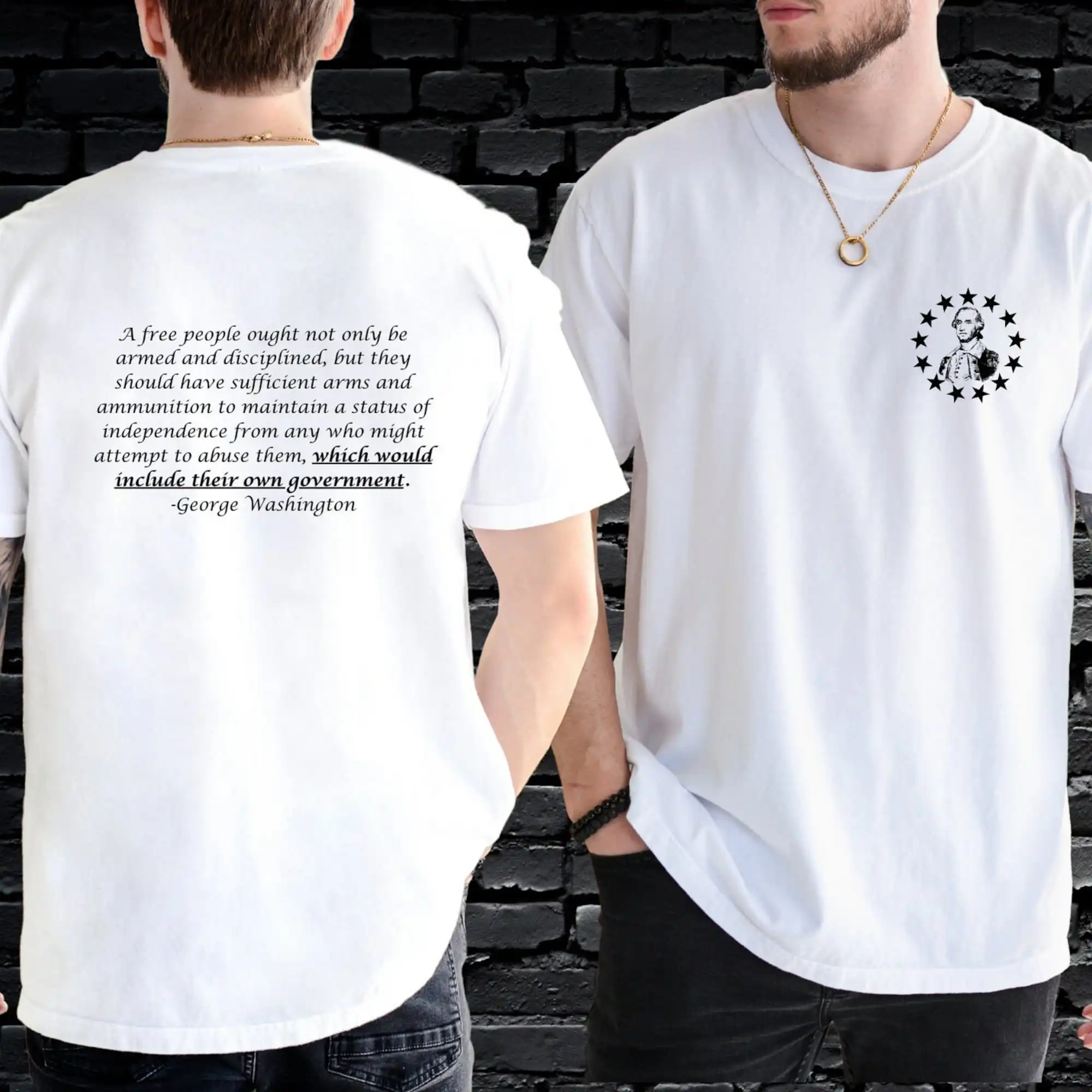 George Washington Comfort Colors, Camicia Patriottica A 2 Lati, Rivoluzione Americana, Valley Forge,U.S. Presidente, Guerra Rivoluzionario, 1776