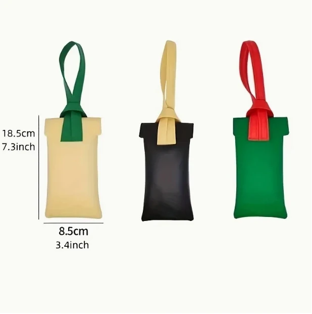 Description Picture 4 of itemJapanese leather Glasses Bag Portable Myopia Resistant Color Blocking Creative Sunglasses Sunglasses Eye Bag Storage Bag Pouch