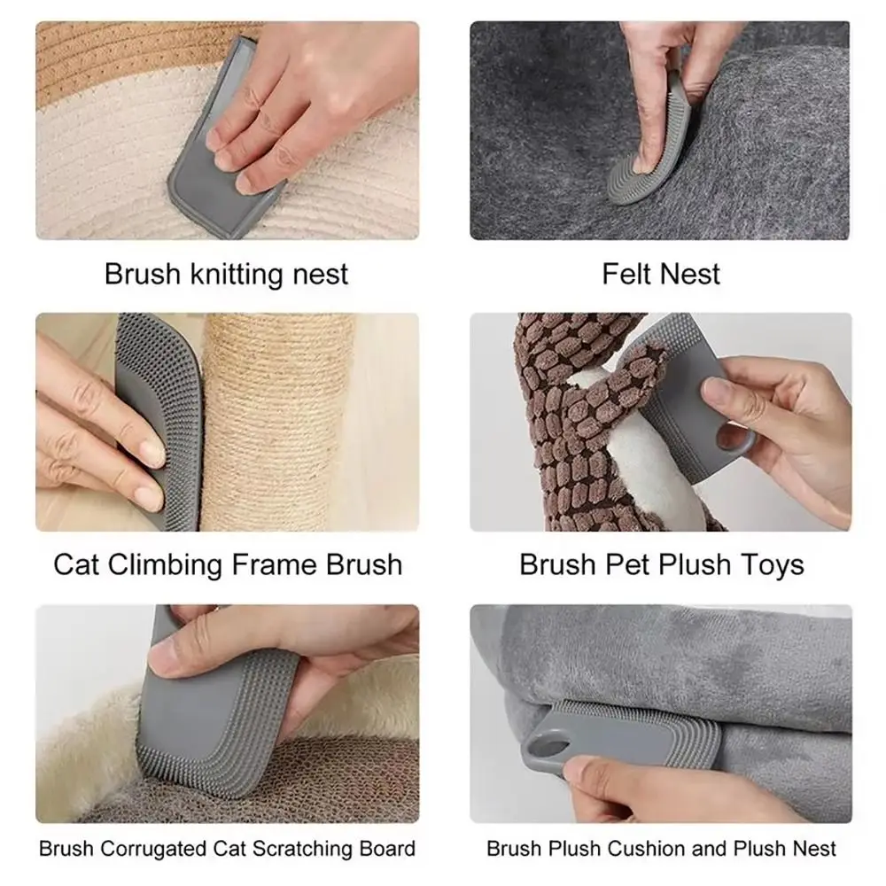 3Pcs Cleaning Brush Hair Removal Brush Sofa Fuzz Fabric Dust Removal Cat Supplies Pet Hair Remover Cleaning Tool Silicone