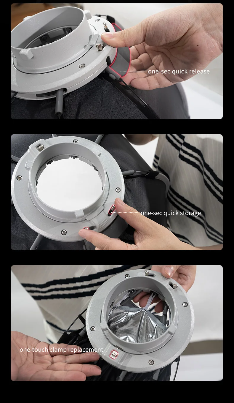 Description Picture 5 of itemTRIOPO K3 Series 55cm 65cm 90cm 120cm Quick-Setup Octagon Softbox Bowens Mount for Godox Aputure Sokani Studio LED Video Light