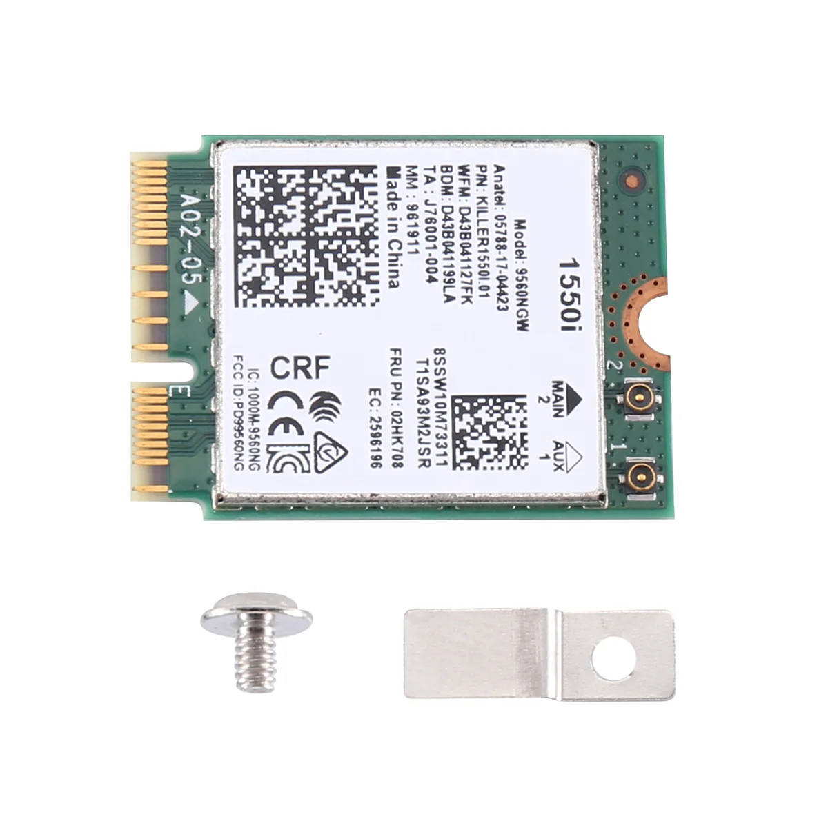 

1550I WiFi Card Dual Band 1730Mbps Wireless 9560NGW NGFF Key E WiFi Adapter 9560AC 802.11Ac BT 5.0 Laptop for Windows