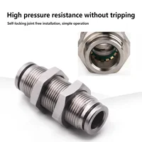 10PCS PM 304 Stainless Steel Fitting Metal Pneumatic Quick Coupling -4/6/8/10/12/14/16mm Push In air Hose Connector 4