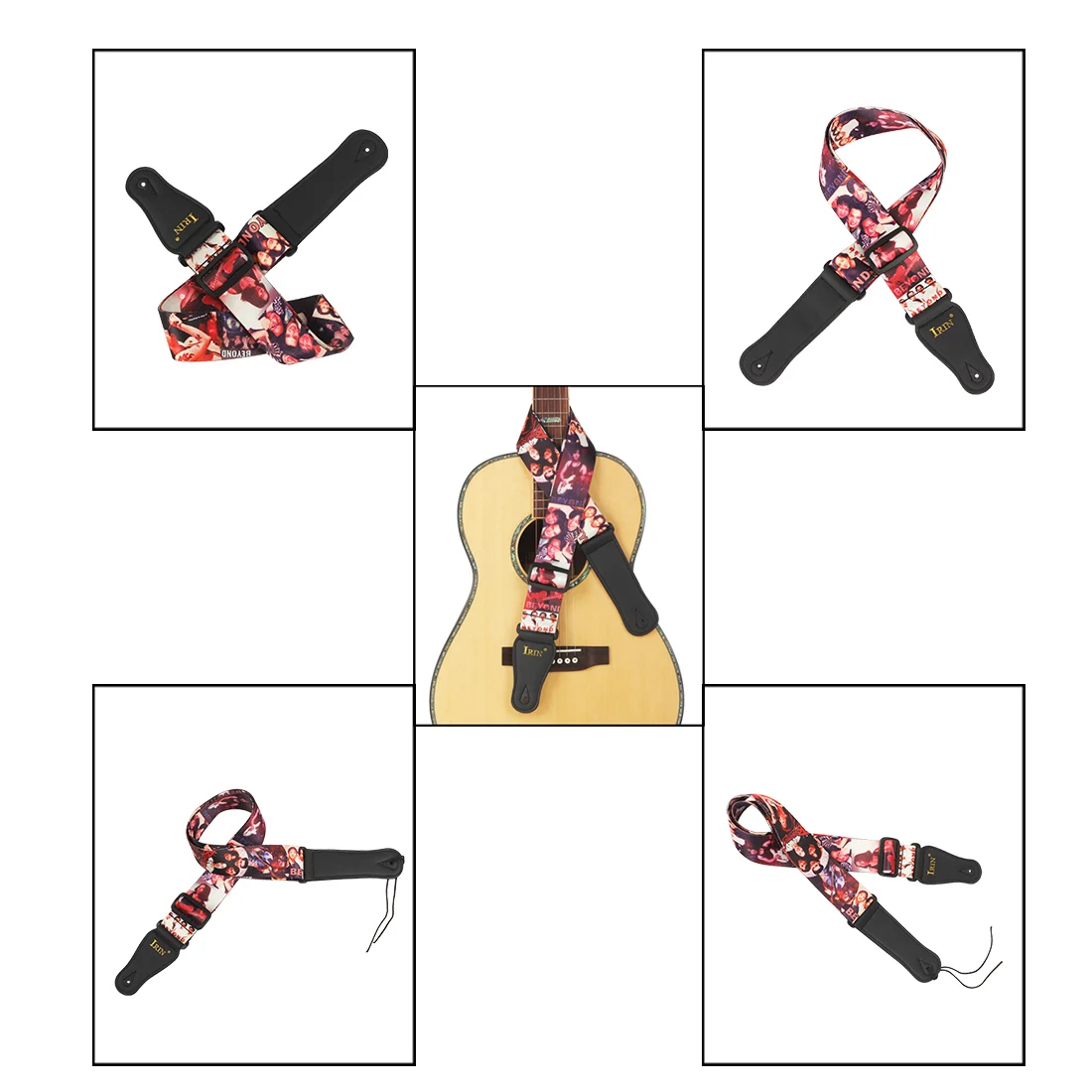 Ethnic Style Adjustable Embroidered Guitar Strap - Premium Polyester and Pure Cotton