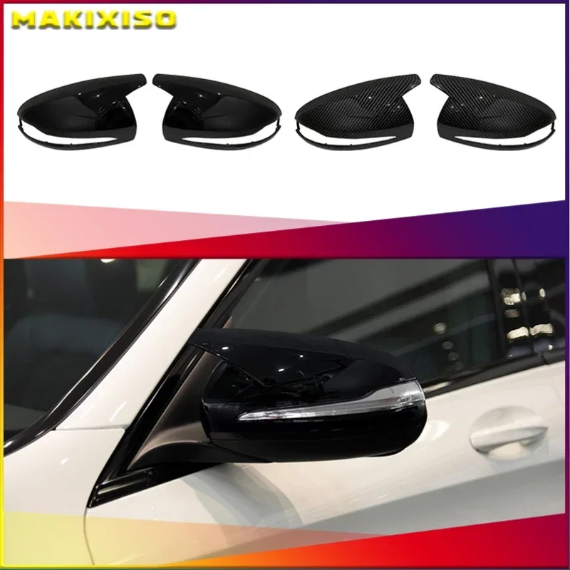 

For Mercedes Benz C GLC S E Class W205 X253 W222 W213 W238 Replacement carbon Black Side Rearview Mirror Cover Caps Shell LHD
