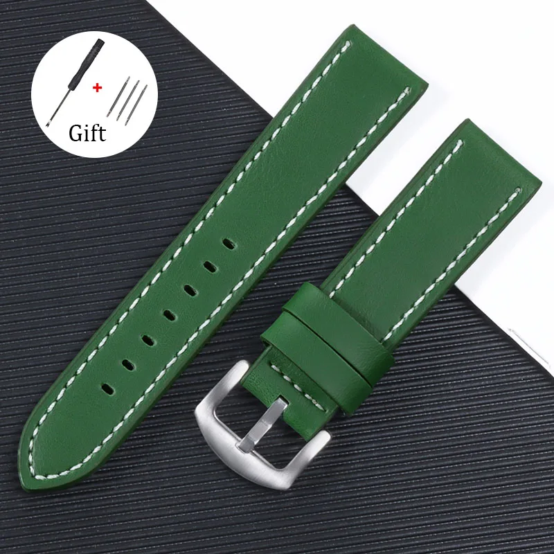 Vintage Leather Waterproof Watchband - Soft Strap Replacement for Smart Watches, Sport Wristband Bracelet