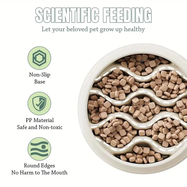 Paw Print Slow Feeder Bowls for Dogs, cat Non-Spill Pet Food Water Dish, Easy Clean, Digestive Health, Dual-Use Prevents Choking 2