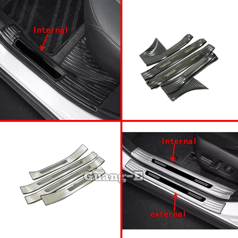 

For Toyota Venza/Harrier 2021 2022 2023 2024 Steel Threshold Pedal Strip Door Sill Scuff Plate Cover Lamp Bumper Car Accessories