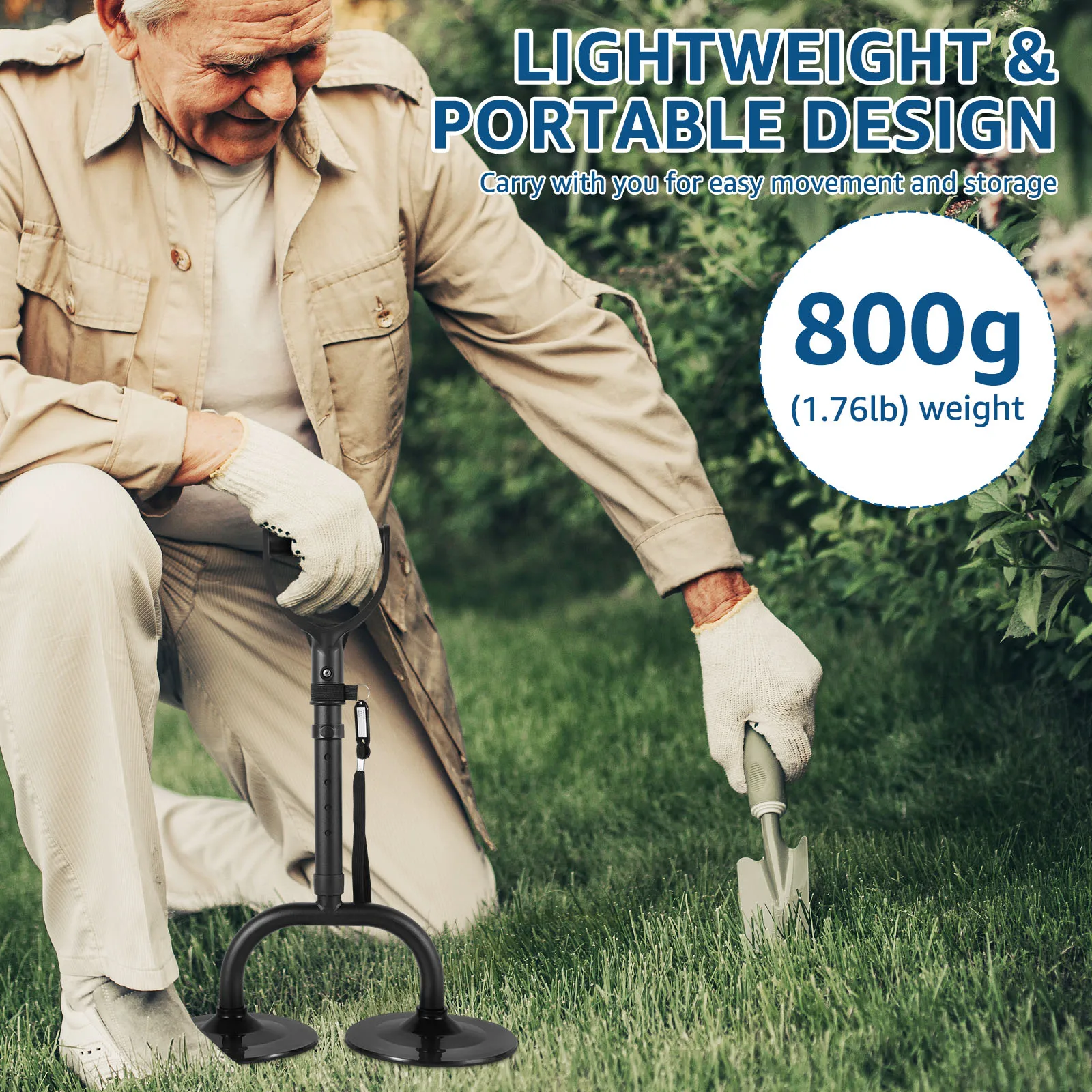 52-60CM Adjustable Mobility Aid Tool Portable Standing Assist Device With Lanyard Lightweight Standing Up Assistance for Elderly