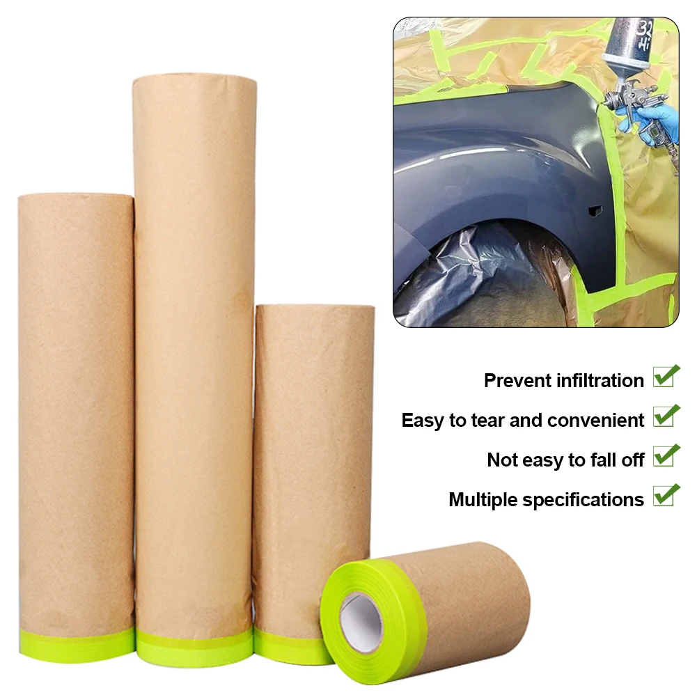 Taped Masking Paper Self Adhesive Wall Treatment Covering For Painting ...
