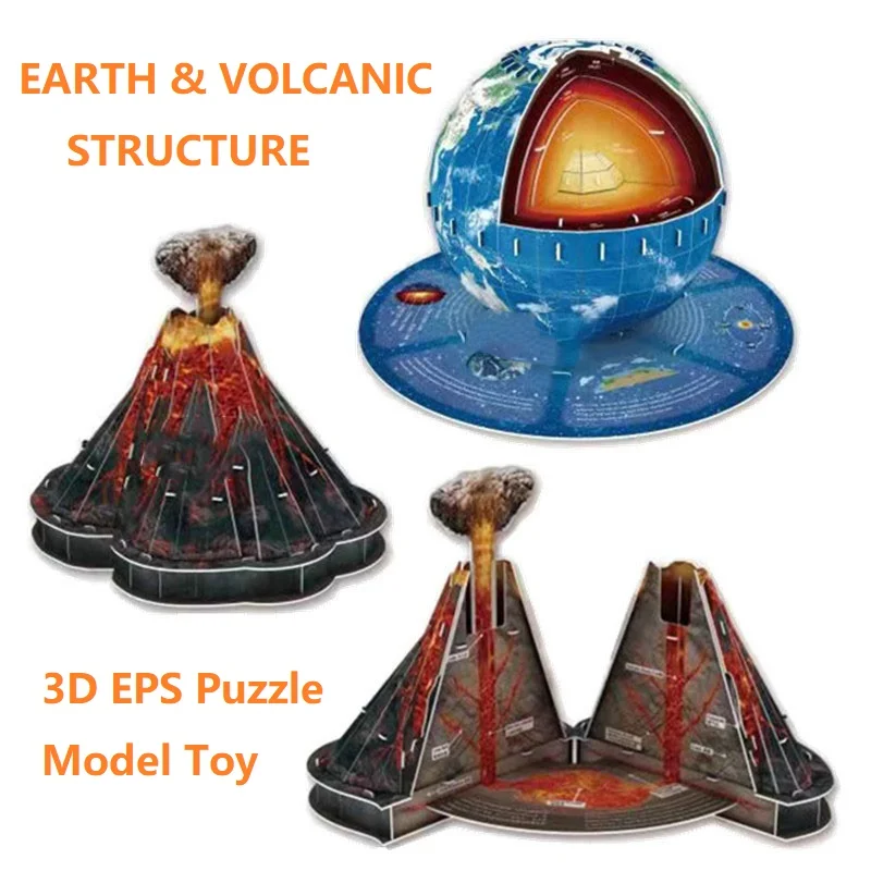 

3D EPS Paper Puzzle Volcanic Structure Earth Structure Building Model Toy Develop Geographical Science Display Teaching tools