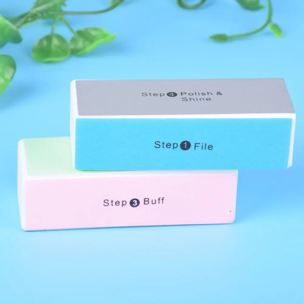 10Pcs 이중 기능 네일 폴리싱 블록 네일 아트워크용 4면 버퍼 파일 목재 DIY 폴리싱 스폰지 전문가급