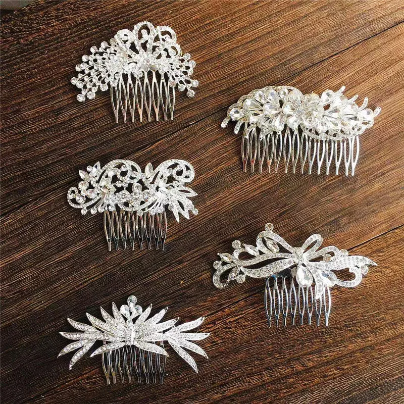 Women Hair Comb Rhinestone Jewelry Wedding Hair Accessories Bridal Hair Comb Ladies Hair Jewelry Light Silver Comb Headpiece rose pink light blue little baby girls shoes princess shoes girls flowers bows rhinestone kids shoes 1t 2t 3t 4t 5t 6t 7t 14t