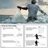 American Saltwater Fishing Cast Net for Bait Trap Fish 3/4/5/6/7/8/9/10ft Radius Casting Nets with Heavy Duty Zinc Sinker Weight 3