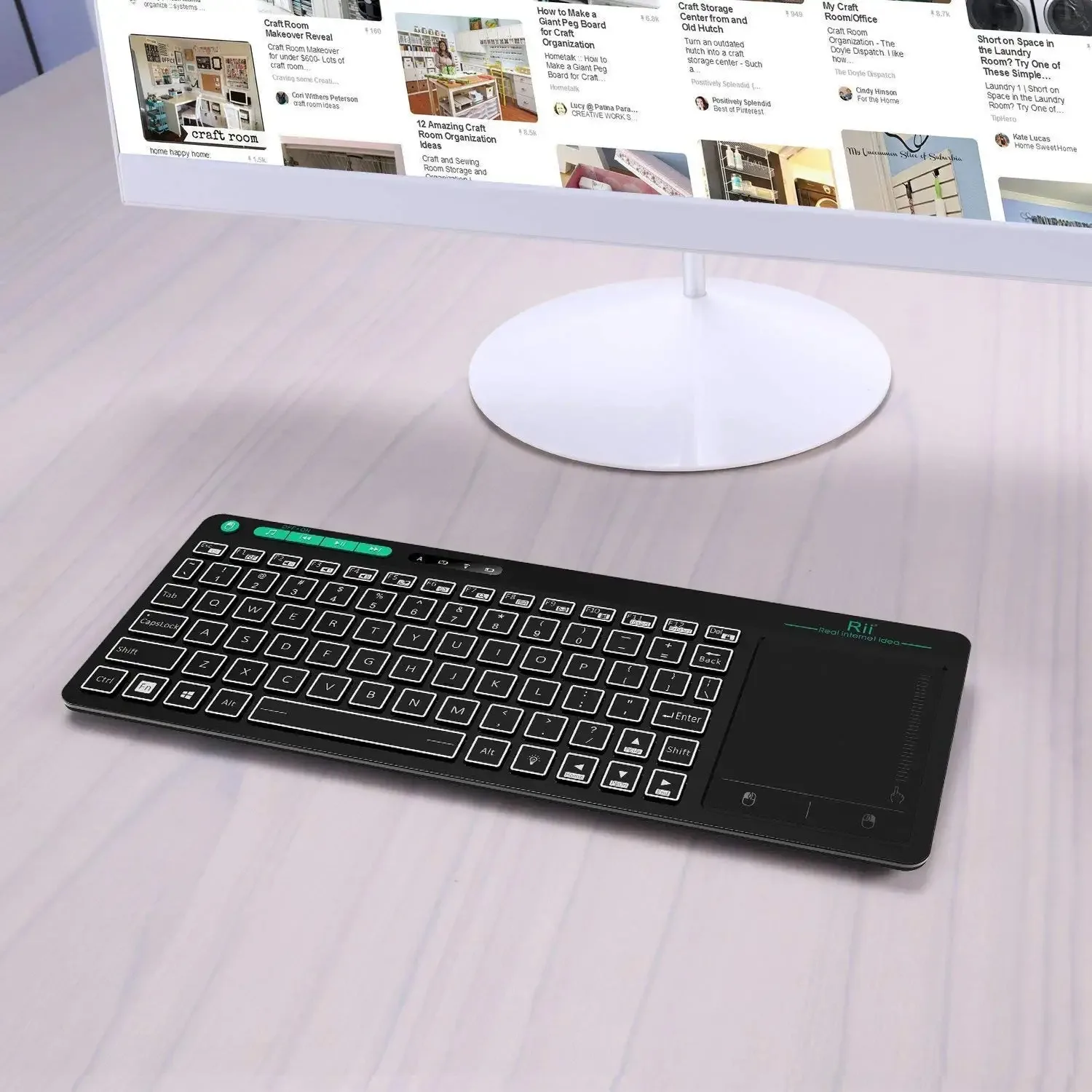 Rii K18plus K18s 2.4g Teclado sem Fio com Número do Mouse Touchpad Numérico Usb Backlit para Android tv Box Smart tv pc - Imagem 5