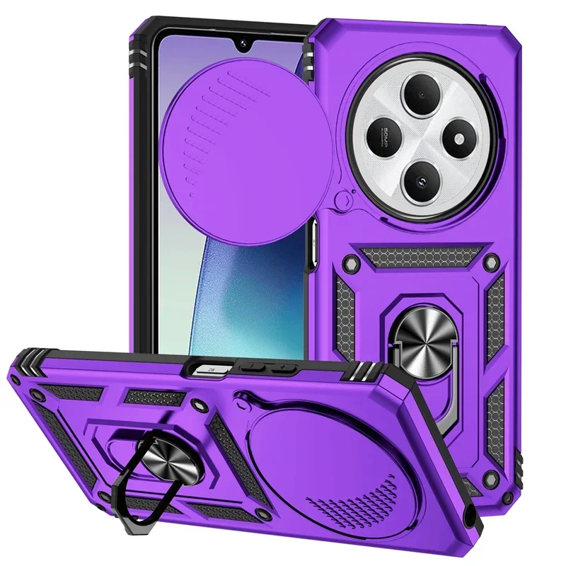 Armor Shockproof Slide Lens Cover with Magnet Car Holder Ring Case – Enhanced Protection