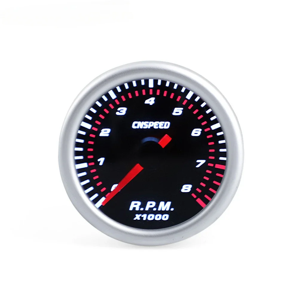 

12V Car Modified Instrument Tachometer 2-inch (52MM) with White Sunglasses 0-8 Tachometer