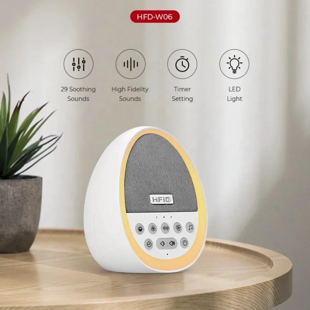 Quality Smart Health Timer Noise Maker Rechargeable White Noise Machine To Sleep With Light
