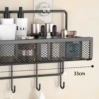 Portable Hanging Wall-mounted Storage Rack No-drilling Bathroom Shelf Garlic Seasoning Organizer Kitchen Storage Basket Moisture 3