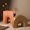 Nordic Morandi Ceramic Flower Vases Figurines Nordic Arch for Pots Modern Table Art Creative Living Room Decoration Accessories 3