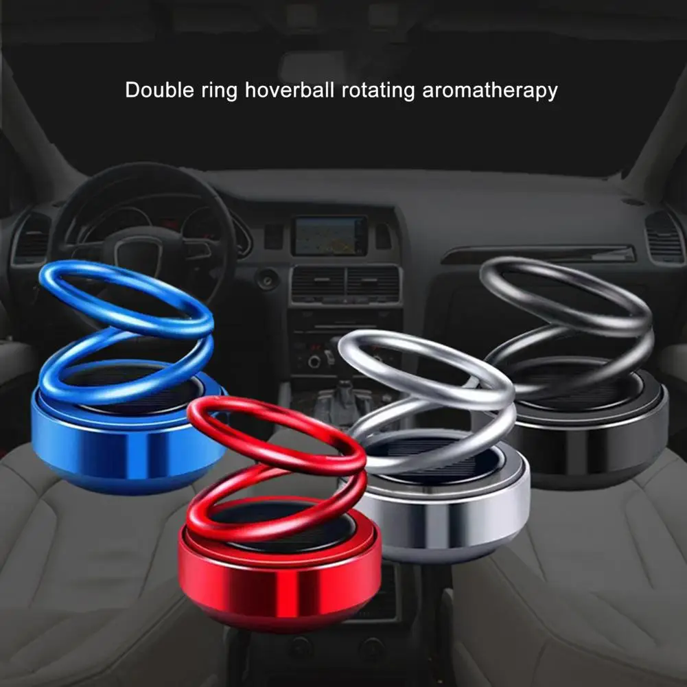 

Solar Powered Car Air Freshener Double Rings Suspension Long Lasting Fragrance Deodorant Auto Aromatherapy Diffuser Ornament Car