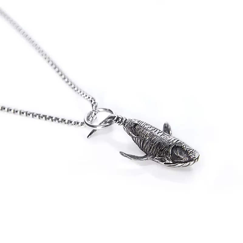 Vintage Blauwal Anhänger Halskette Männer Frauen Hip Hop Rock Beliebte Halskette Wal Tier Paar Schmuck Geschenk – Detail 3