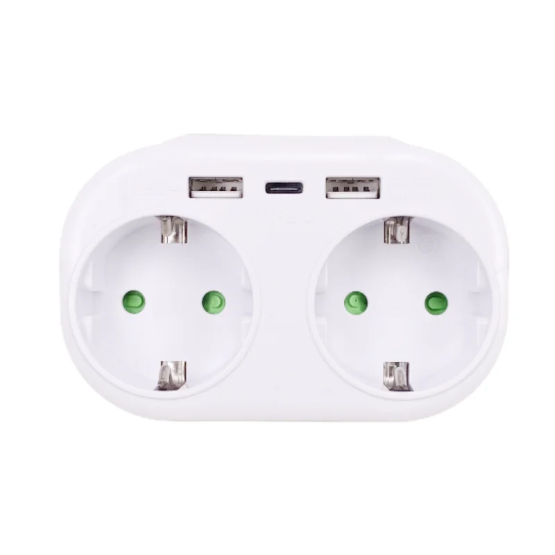 EU Plug Multiple Power Adapter Outlet 1 To 1/2/3 Way Multi-Plug Euro Converter Adaptor Electrical Sockets For plug adapter power plug adapter