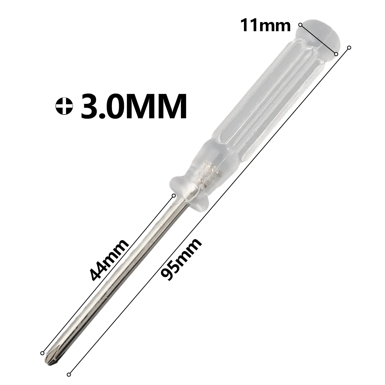 1Pc 3.74Inch Small Mini Crystal Transparent Handle Screwdriver Screwdriver Repair Tool Slotted Cross Screwdrivers