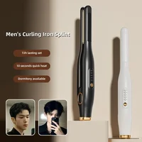 Adjustable Temperature Men Short Hair Splint Curling Iron Dual-purpose Hair Straightener Curling Iron Fluffy Hair Styling Tool 2