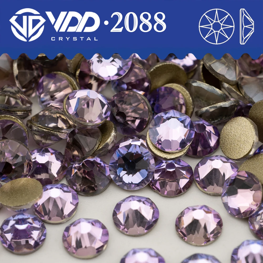 VDD 037 Engel Violett SS16-SS30 Hochwertiger 2088 Strass-Kristall 8 große 8 kleine Flatback-Steine für DIY-Nagelkunst-Zubehör