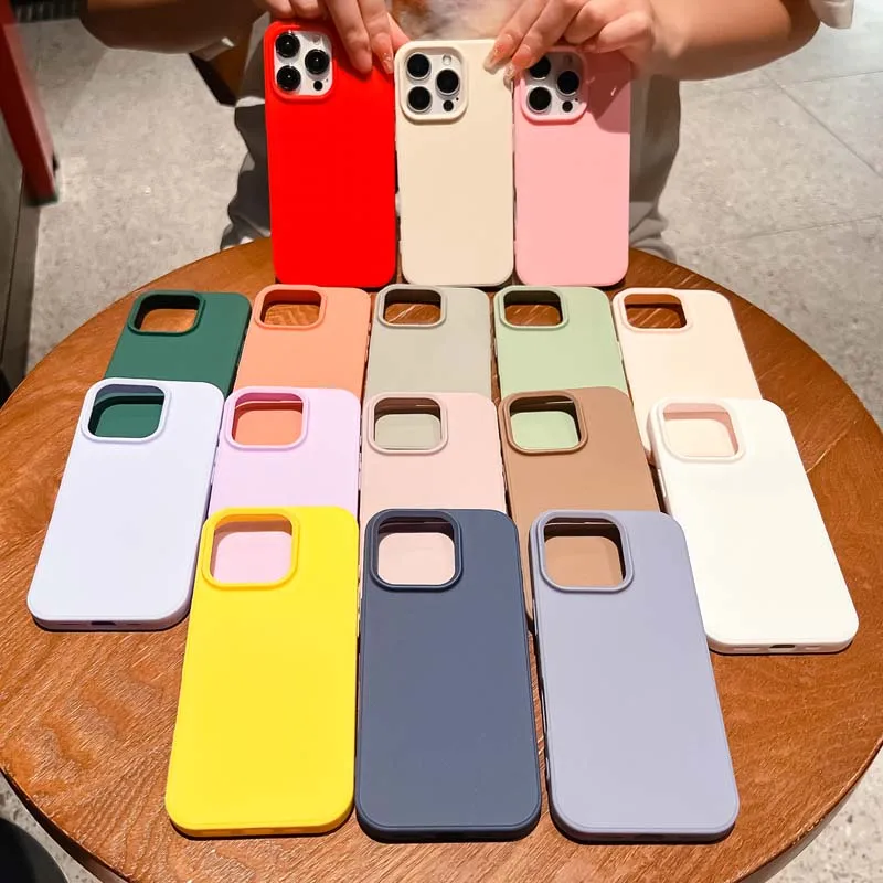 Luxurious Silicone Soft Bumper Shockproof Back Cover in Solid Color