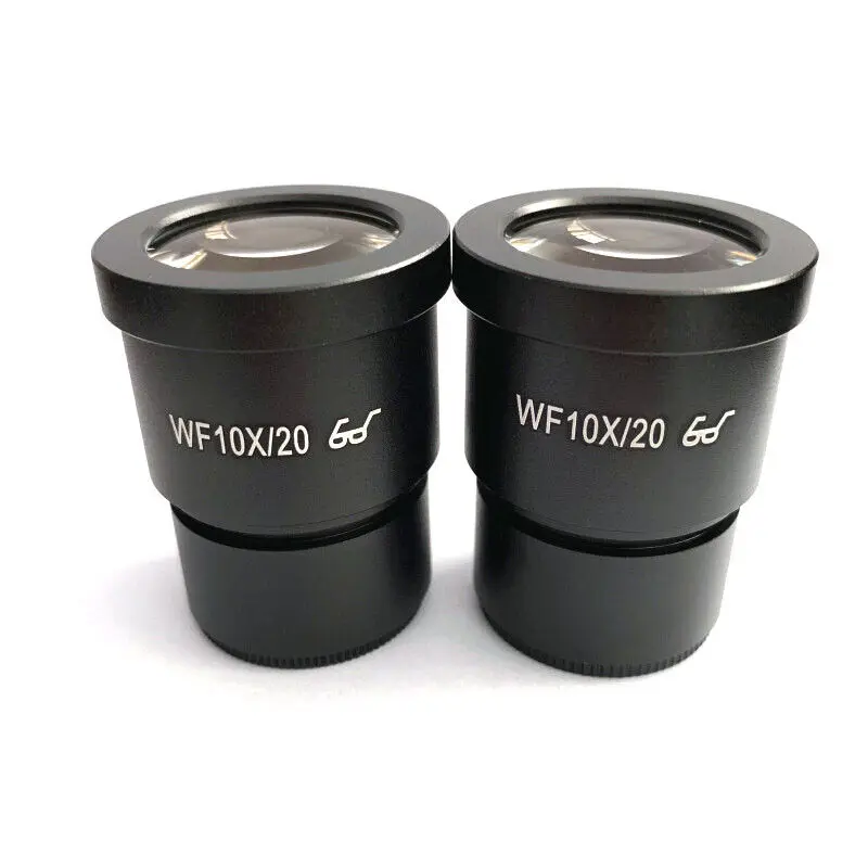 2 PCS Wide Field Eyepiece WF10X 20mm Microscope Wide Angle Eyepiece 30mm Mounting Interface for Stereo Microscope