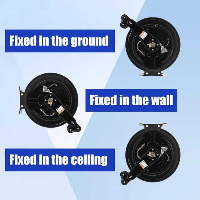 High Pressure Washer Hose Reel for Water/Air/Oil, 3/8 X 50 FT Steel Dual  Arm Auto-Retractable Power Wash Hose Reel - AliExpress