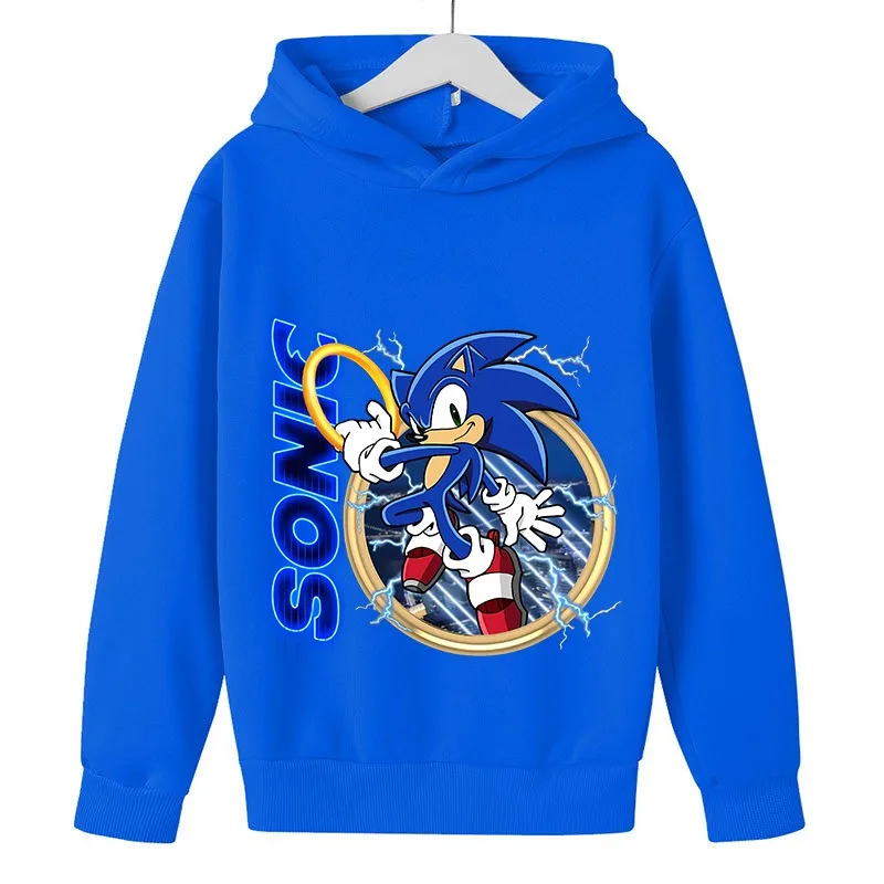 thumbnail image 1 of Sudadera con capucha de Sonics con figura de juego, sudadera con estampado de dibujos animados, manga larga, holgada, hombros caídos, estilo otoñal, regalo de cumpleaños, 1 of 5