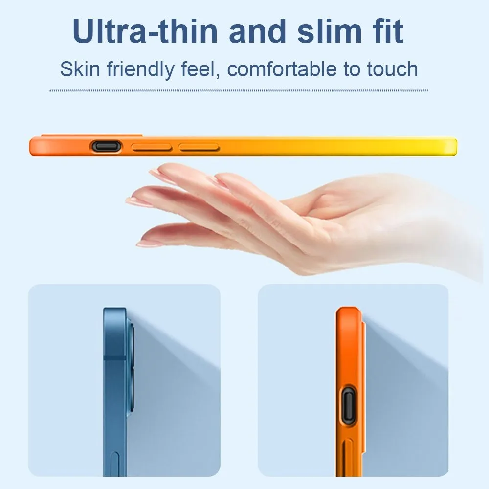 Gradient Color Soft Silicone Case for iPhone 15 Ultra 14 Plus 13 12 11 Pro Max For Magsafe Camera Lens Protector_voghion.com