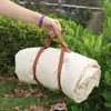 Adjustable Blanket Carrying Strap Durable PU Leather Belt With Handle Yoga Mat Strap Rug Picnic Blanket Holder 3