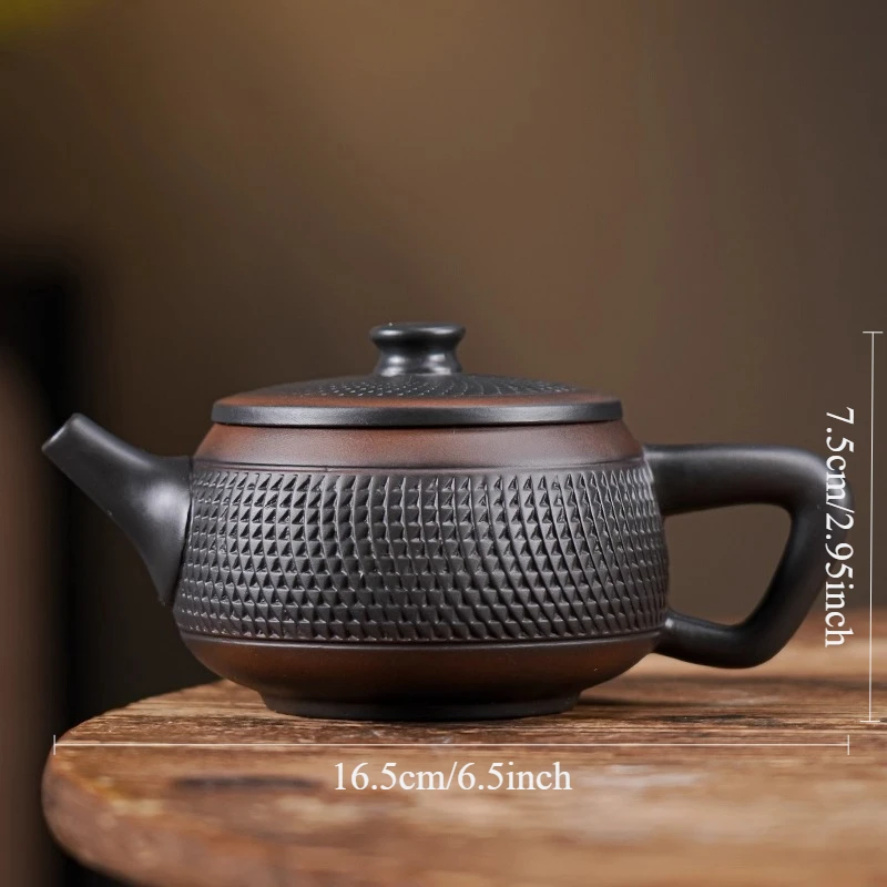 280ml Purple Pottery Jumping Knife Hanwa Pot Large Capacity Kung Fu Tea Set Household Chinese Purple Clay Teapot Single Tea Pot
