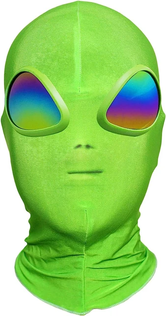 Costume da alieno verde completo seconda pelle fosforescente