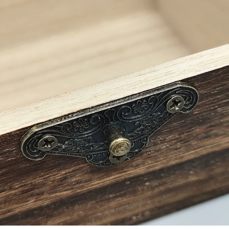 Small Box Hasp Lock Antique Bronze Latches Catches Hasps Box Buckles Jewelry Wooden Gift Buckle 28*23mm 2pcs