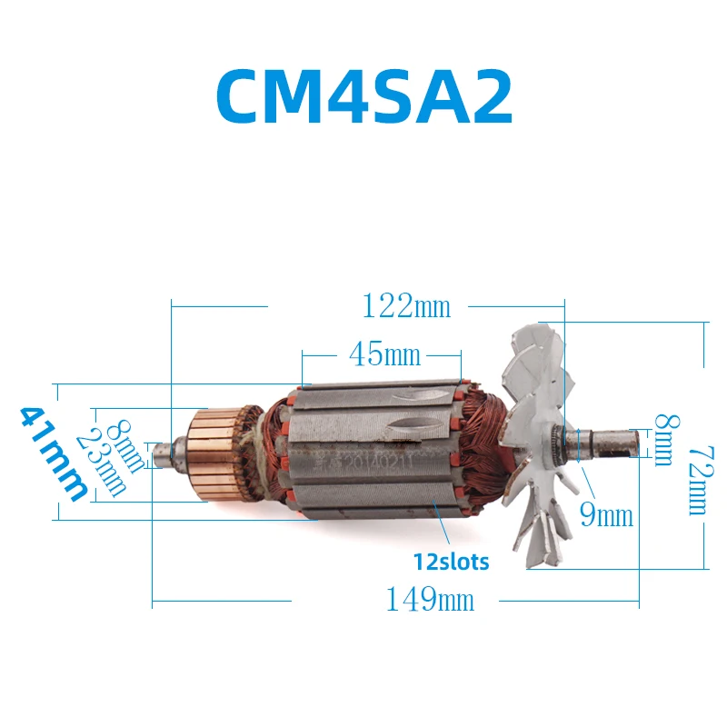 AC220-240V Armature Accessories for Hitachi CM4SA2 Marble Cutting Machine Armature Rotor Anchor Replacement ac200 220v elcetric cut off machine motor anchor rotor for hitachi 360732 cc14sf rotor accessories