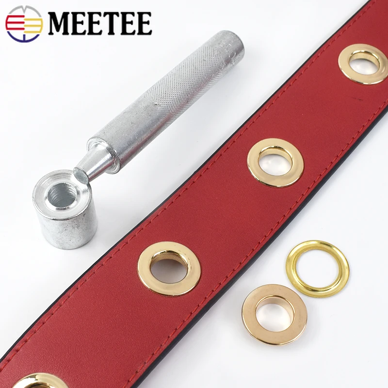 100Sets 4-10mm 3Colors Metal Eyelets Buckles with Installer Die Punch Tool DIY Clothing Belt Leather Craft Grommet Button