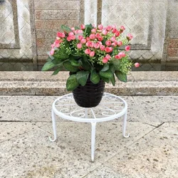 Set of Two Durable Iron Plant Stands - Ideal for Indoor and Outdoor Gardens (White)